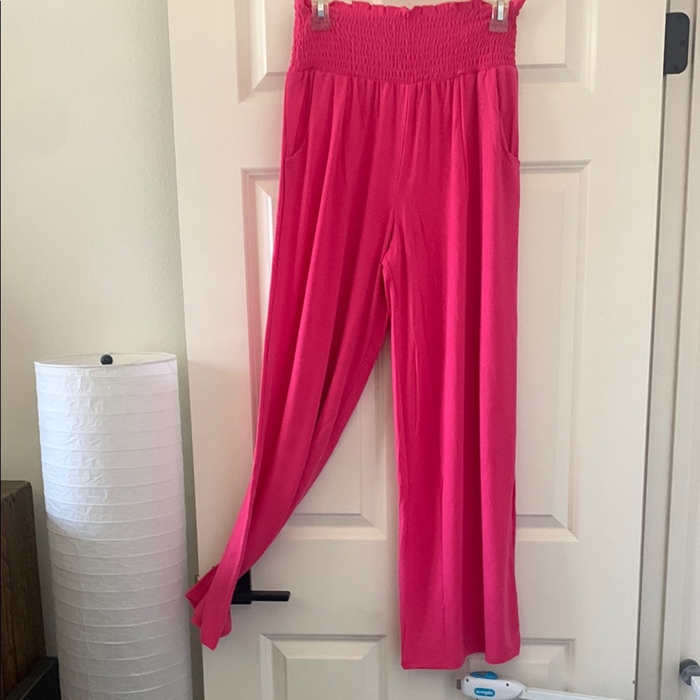 Zenana Outfitters Pink Wide Leg Jumpsuit